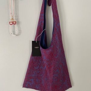 floral tie tote bag with matching wallet